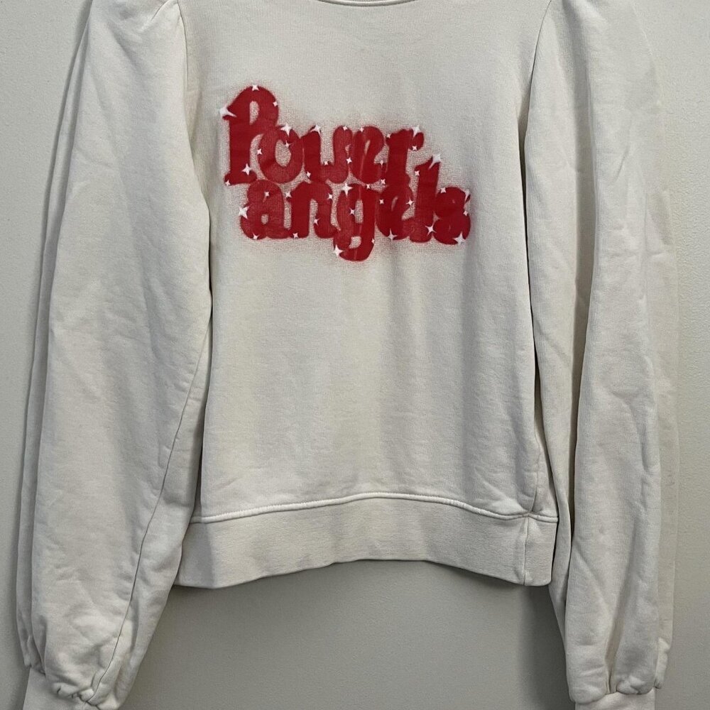 GANNI POWER ANGELS PRINT CREWNECK TOP - Picture 2 of 10
